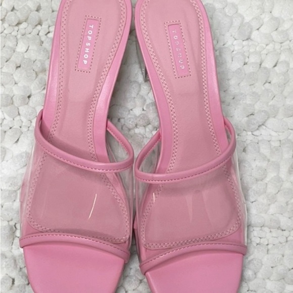 EUC, TopShop Pink & Clear Sandals, Size 38 - Picture 11 of 15
